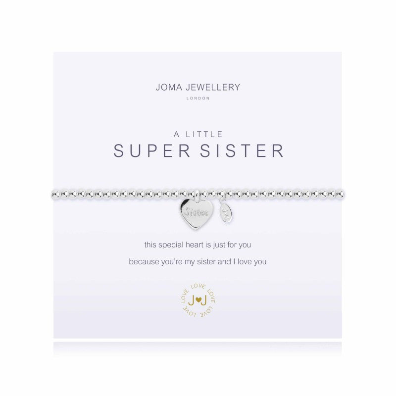 Joma A Little Super Sister bracelet with silver sister charm