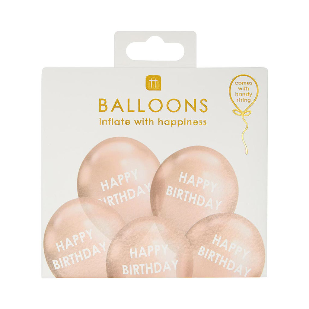 talking tales rose gold happy birthday balloons