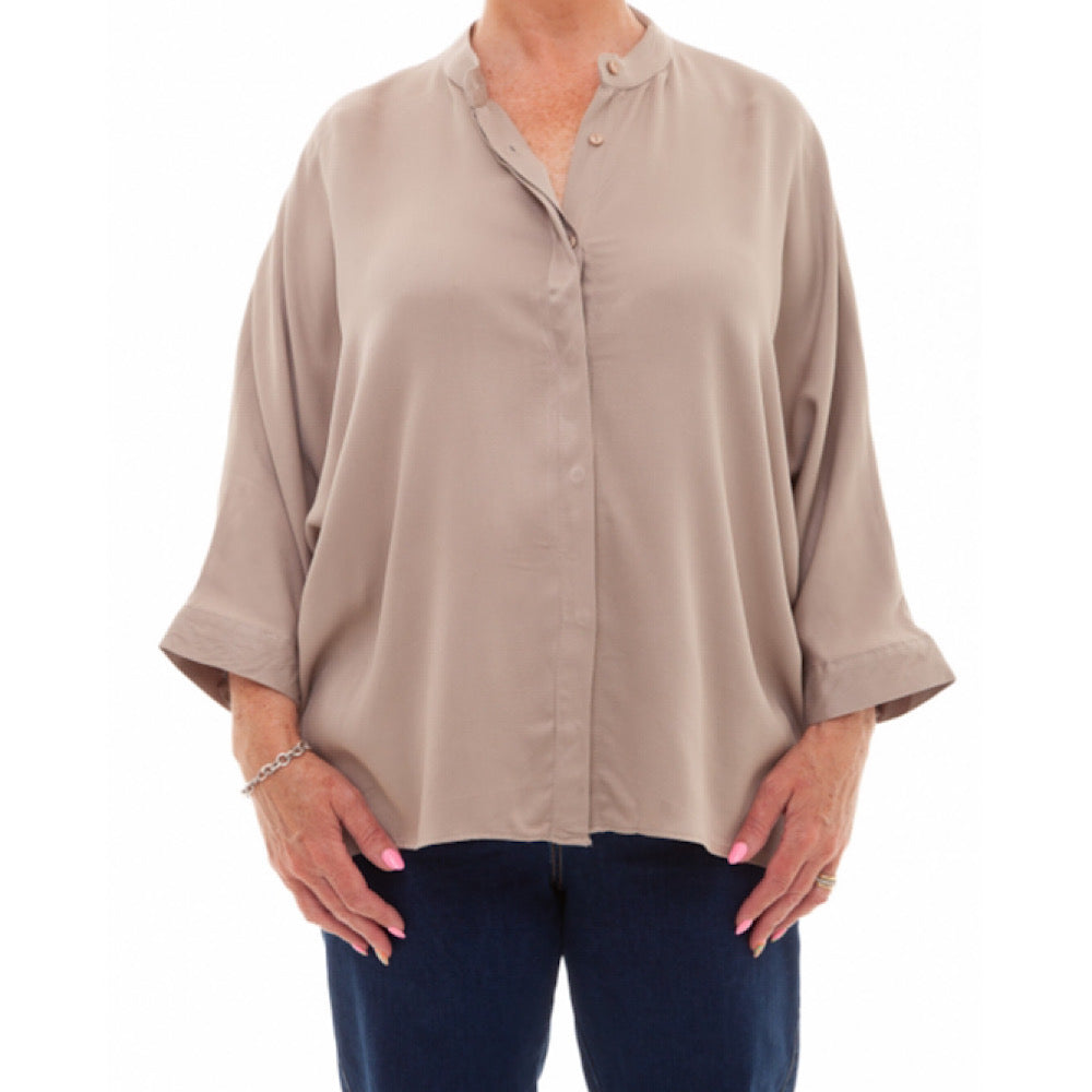 Batwing Blouse taupe