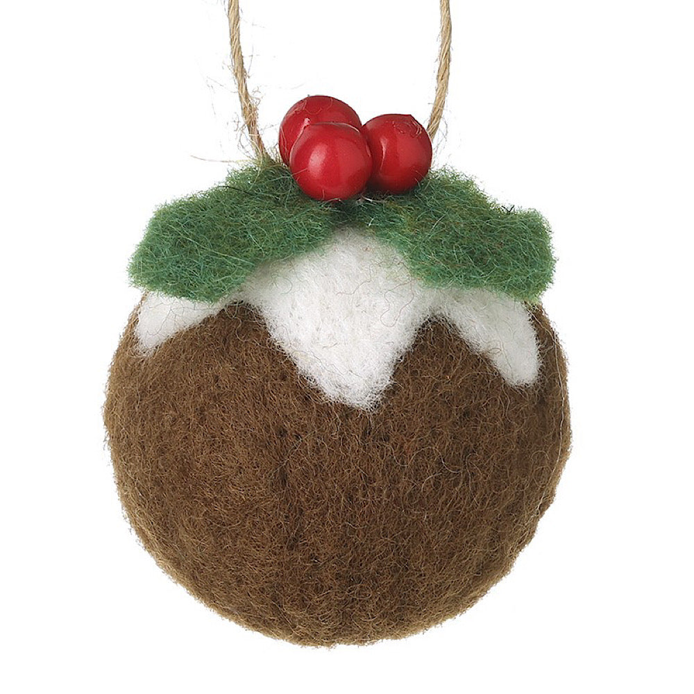 Felt Christmas Pudding Hanging Decoration