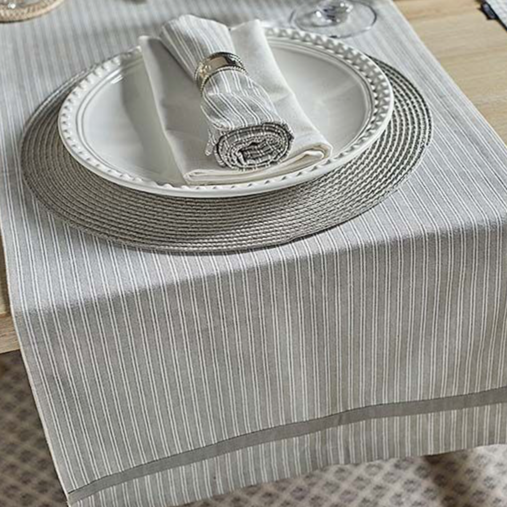 County Ticking Table Runner Suffolk Grey