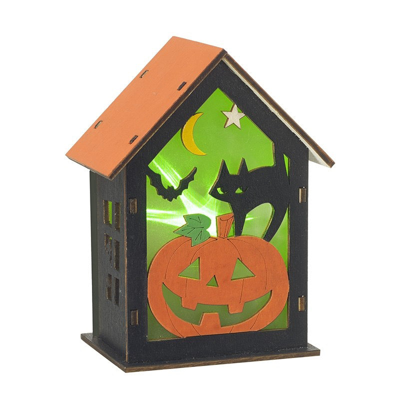 Wooden Light Up Halloween House