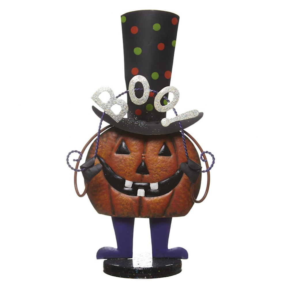 Bobbing Metal ‘Boo’ Pumpkin