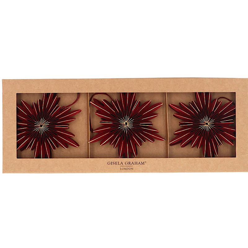 Burgundy Paper Snowflakes (Box of 3)