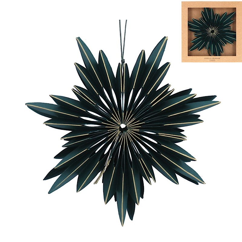 Green Starburst Paper Snowflake