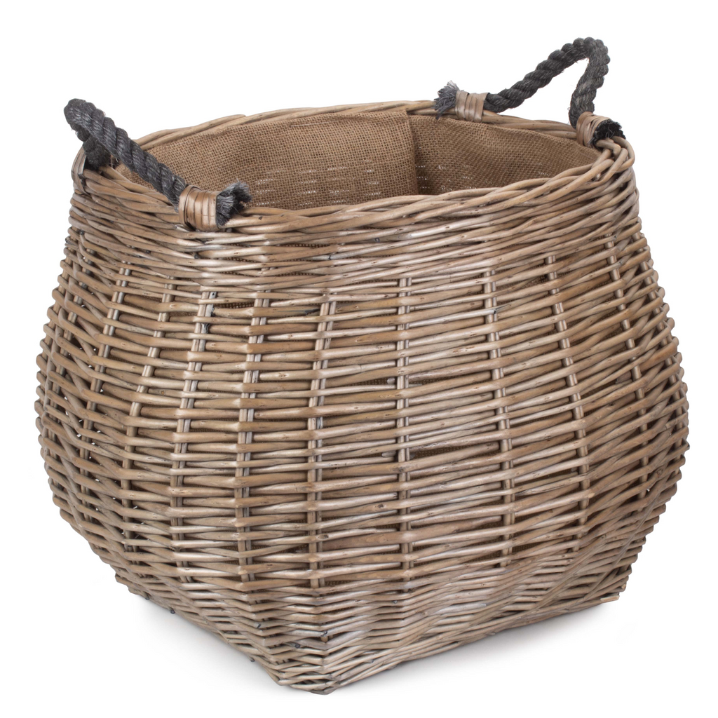 Hesian Lined Log Basket
