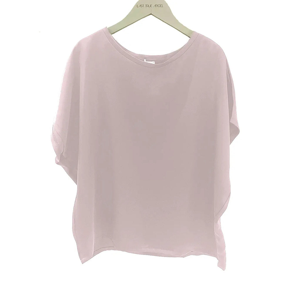 Satin Boxy T-shirt Top in Pink