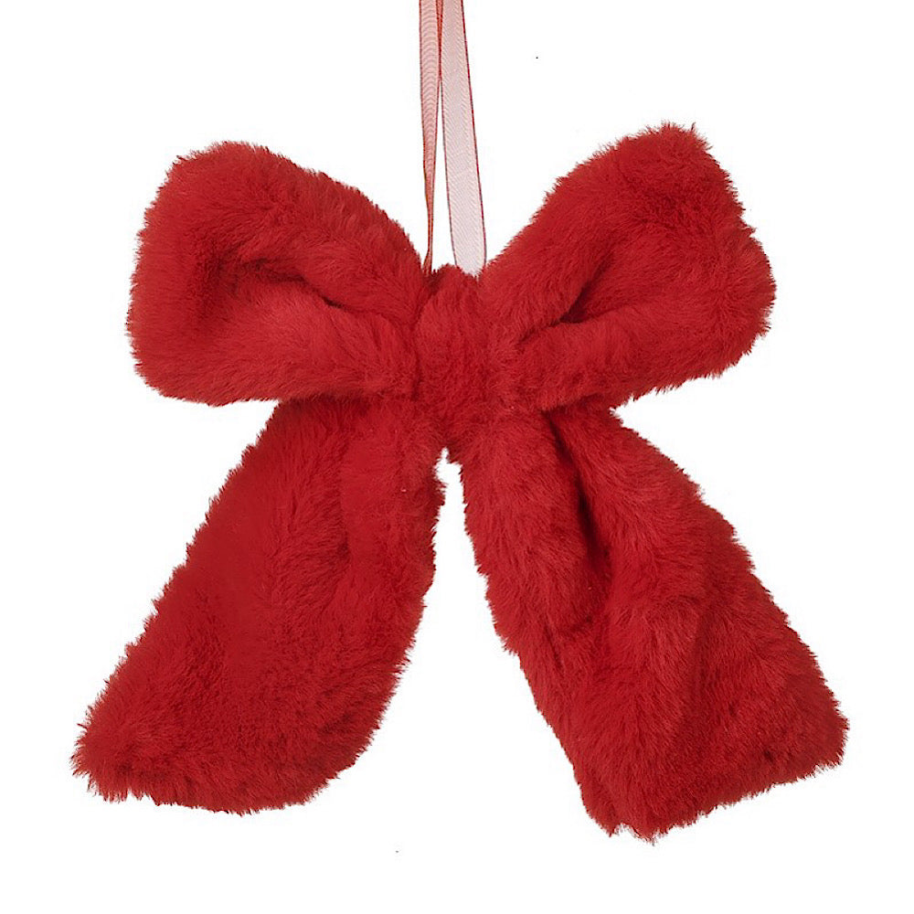 Fluffy Red Hanging Bow