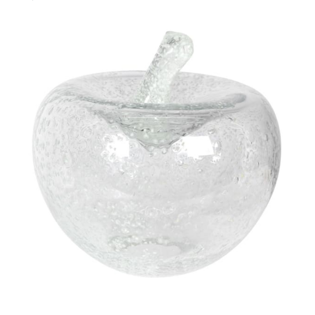 Clear glass apple ornament glow in the dark