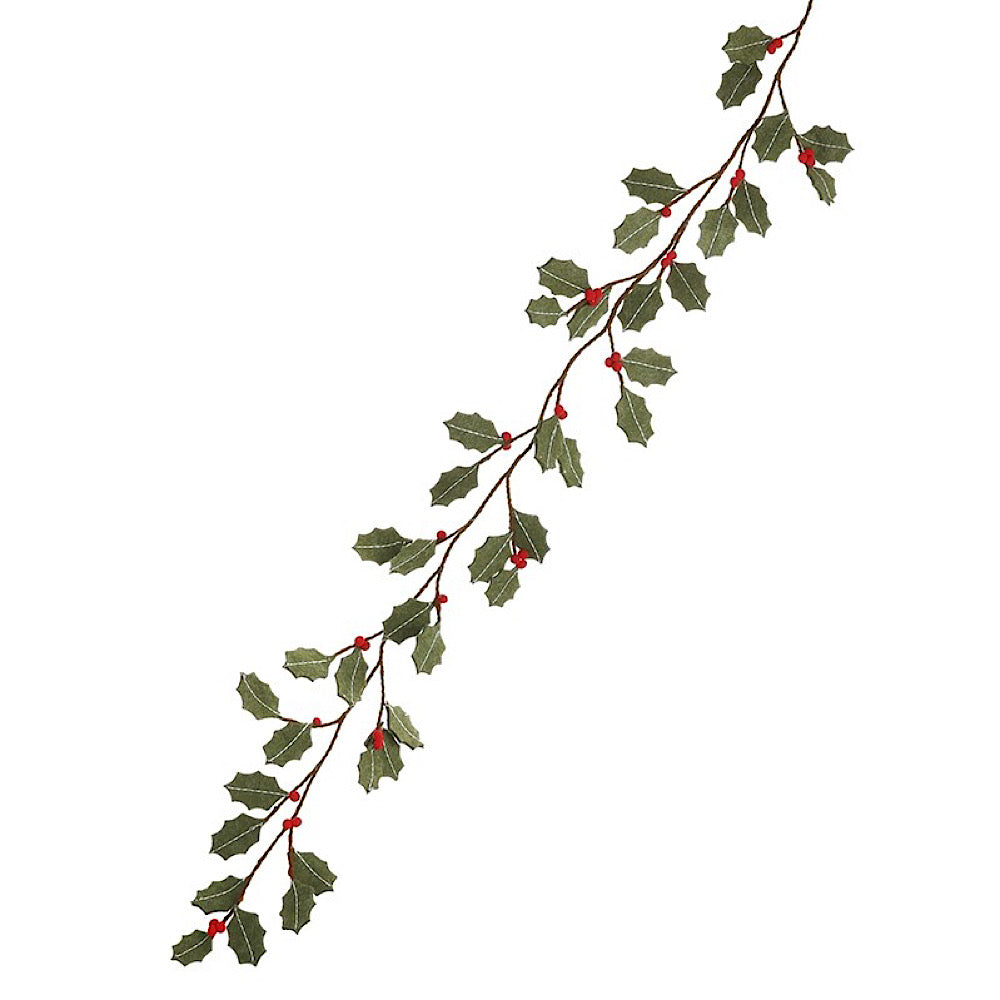 Felt Holly & Berries Garland