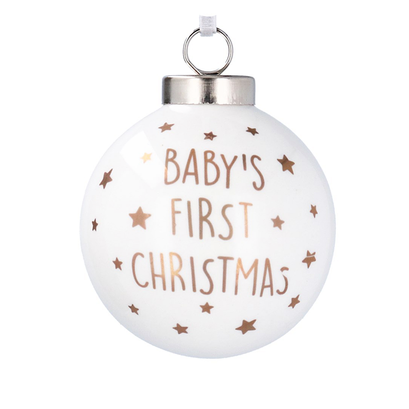 Baby's First Christmas Penguin Ceramic Bauble