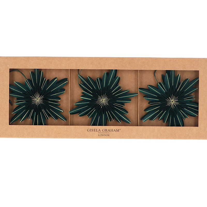 Green Paper Snowflakes (Box of 3)