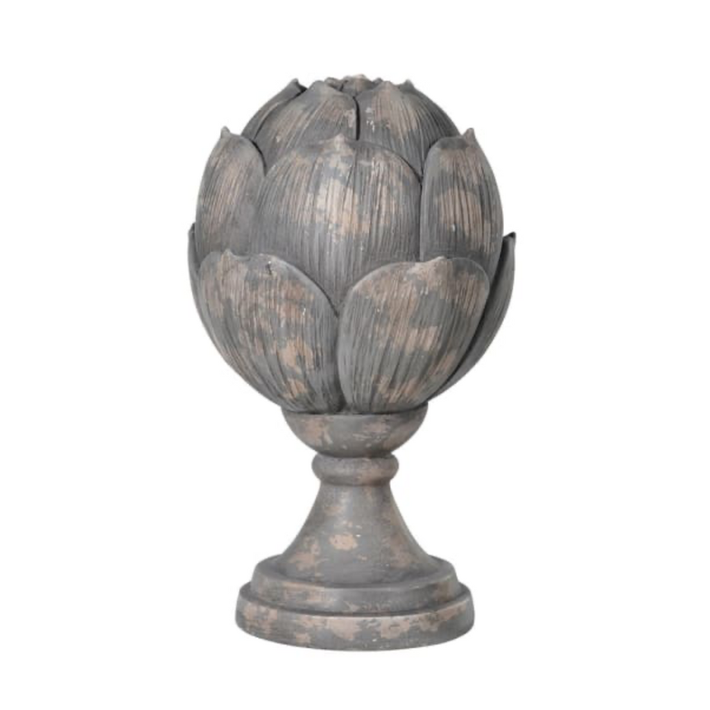 Coach house grey resin rustic artichoke ornament