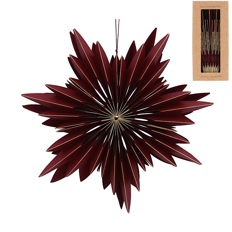 Burgundy Starburst Paper Snowflake