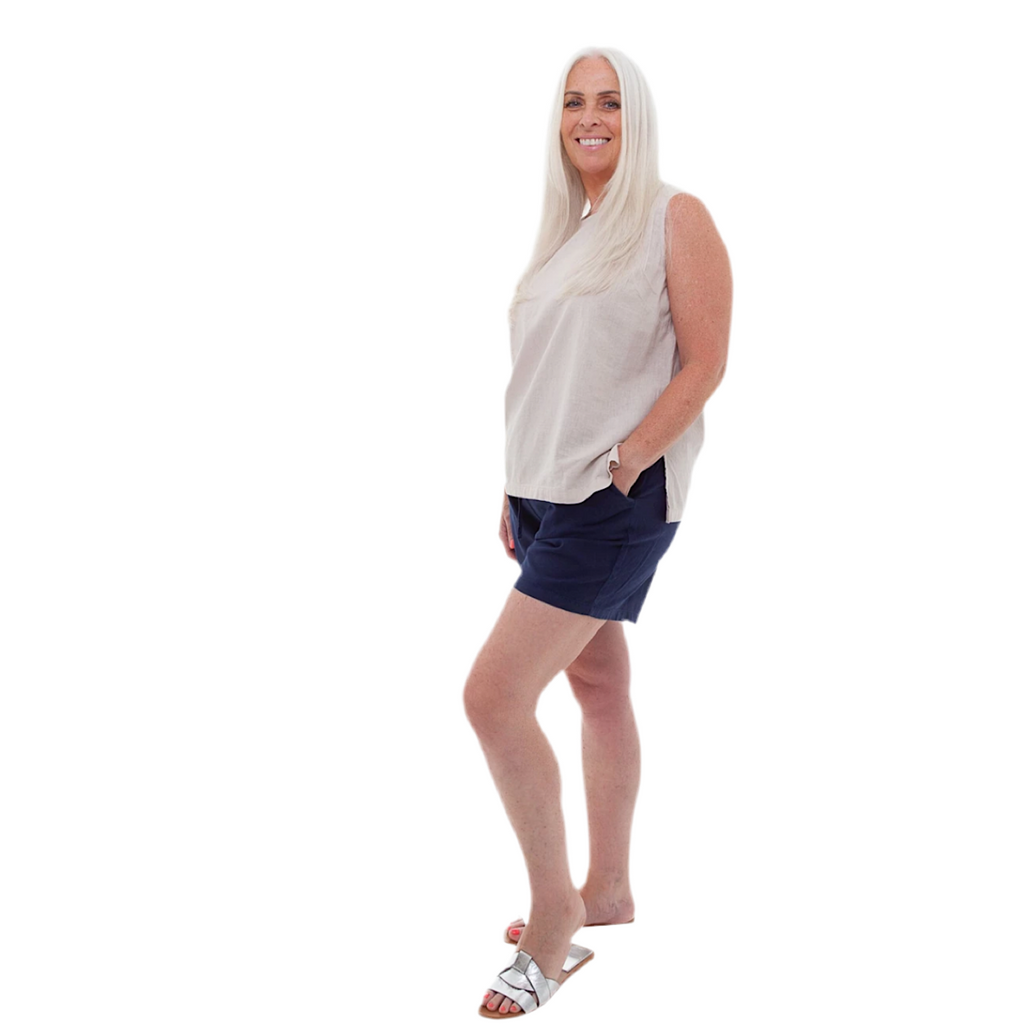 Dreams Linen Blend Shorts Navy