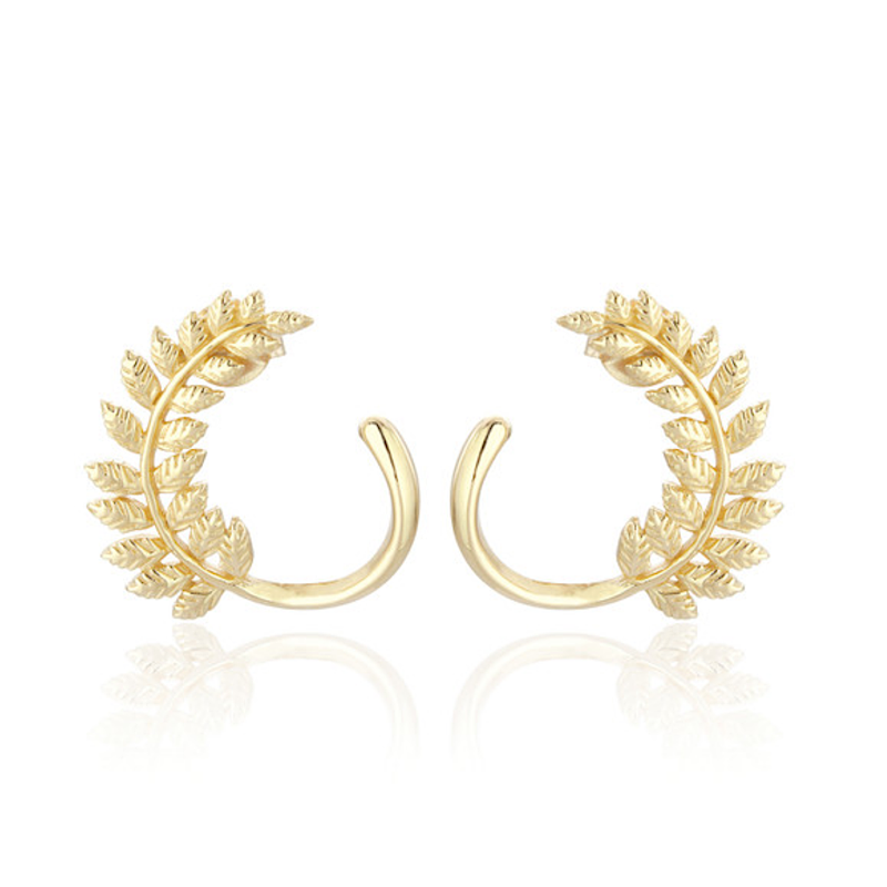 Gold Fern Drop Earrings