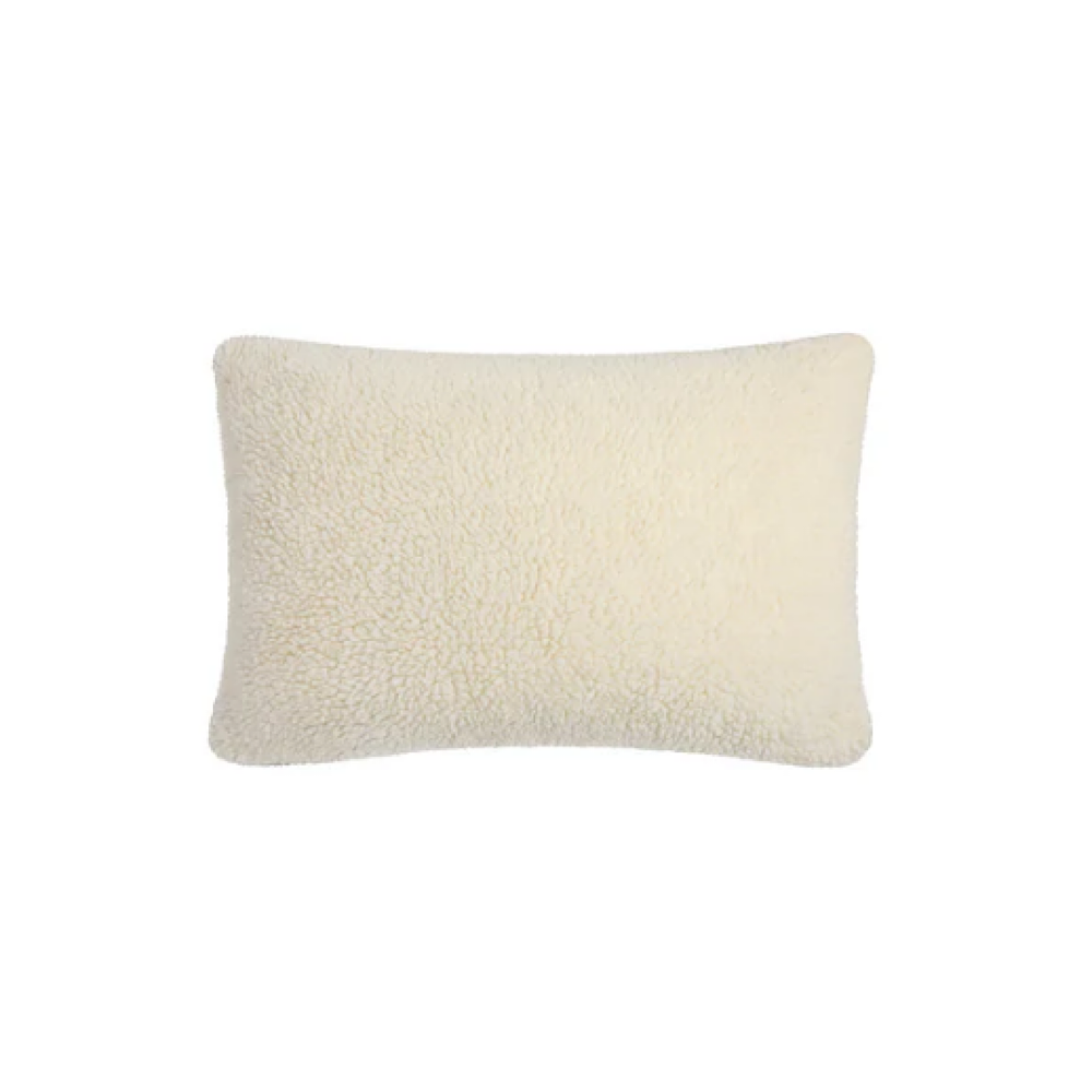 Chalk oblong Sherpa cushion