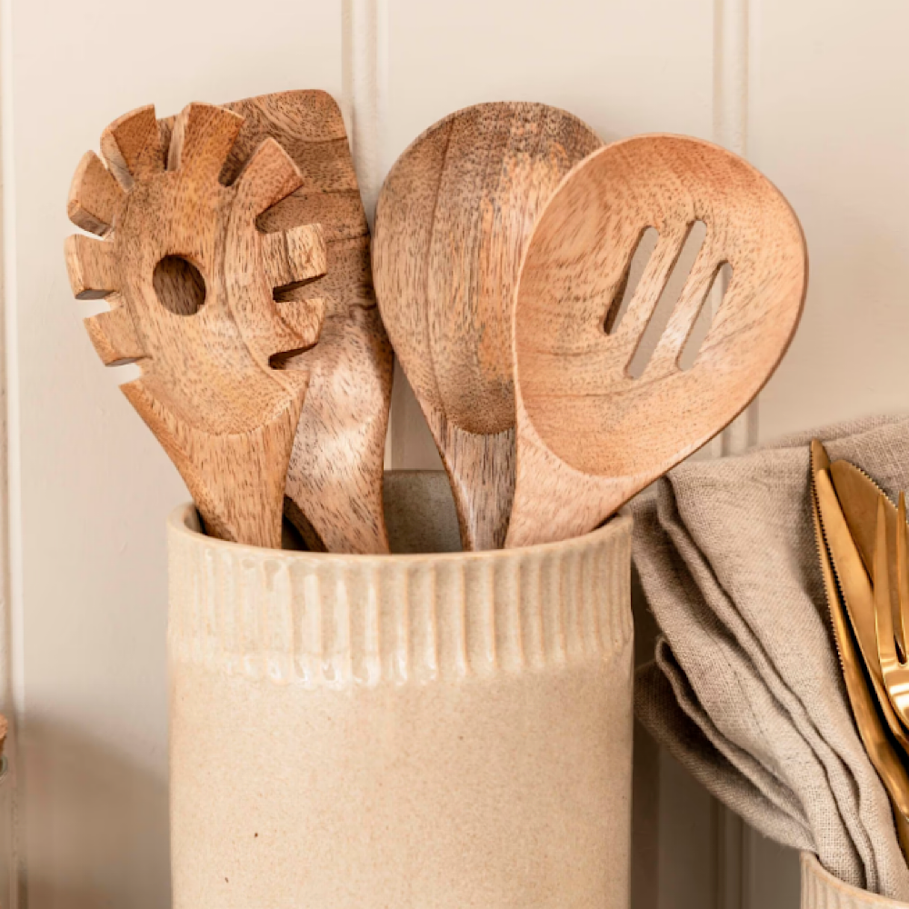 Garden Trading Midford Set of 4 Mango Wood Utensils 