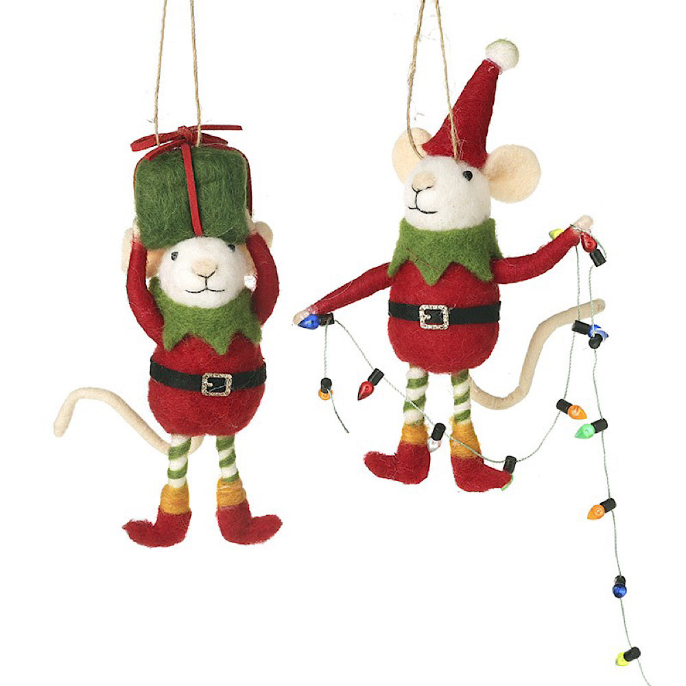 Felt Elf Mouse Hanging Decoration