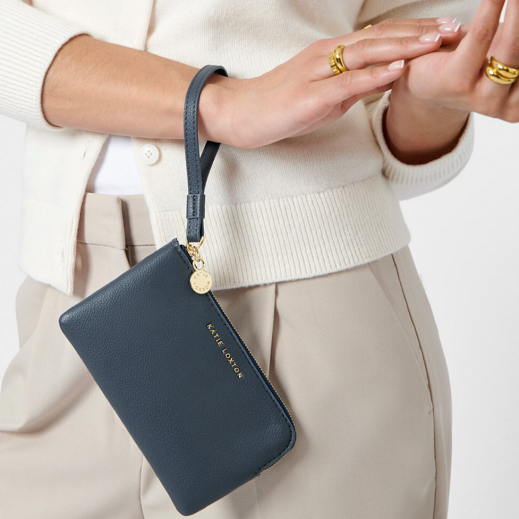 Katie Loxton Small Wristlet Pouch - Slate Blue