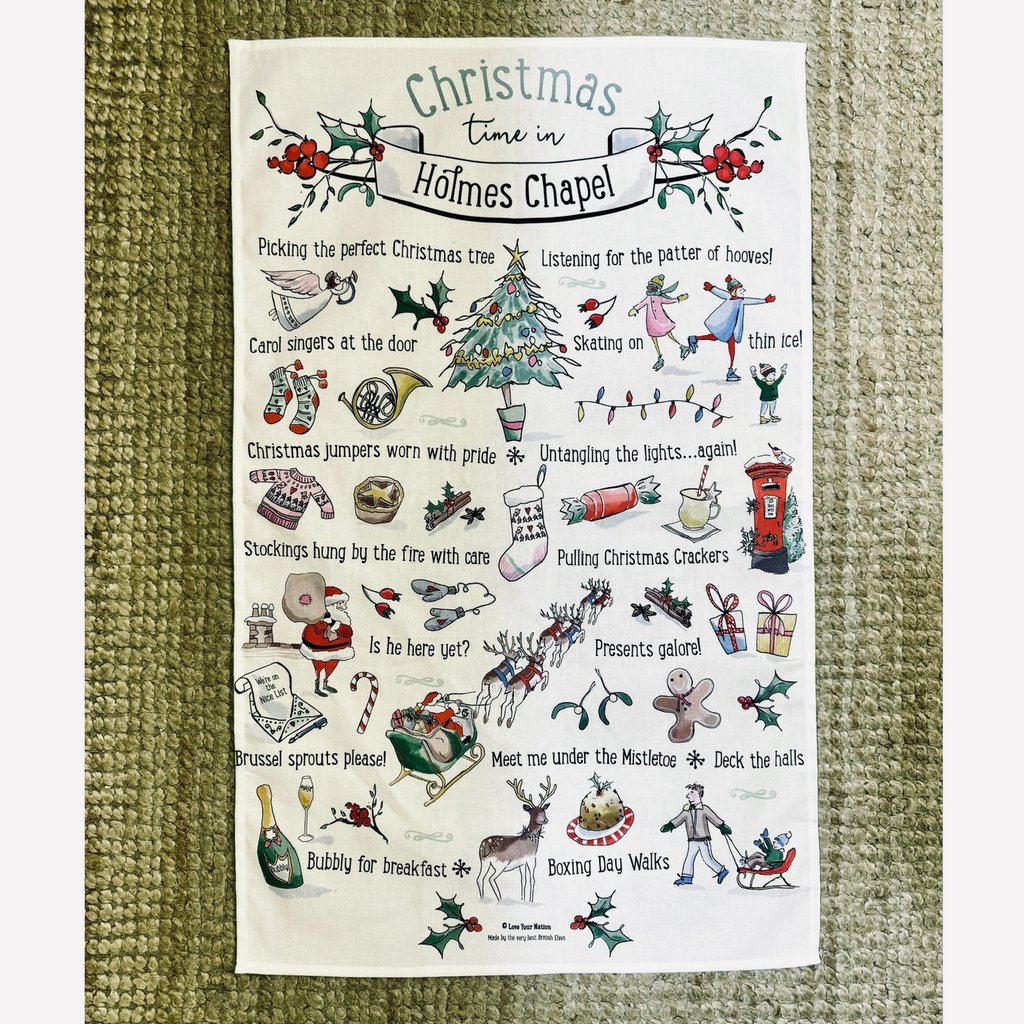 Holmes Chapel Christmas Tea Towel