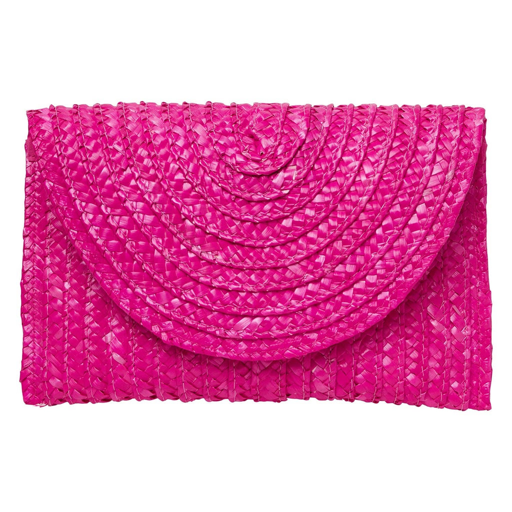 Straw Clutch Pink