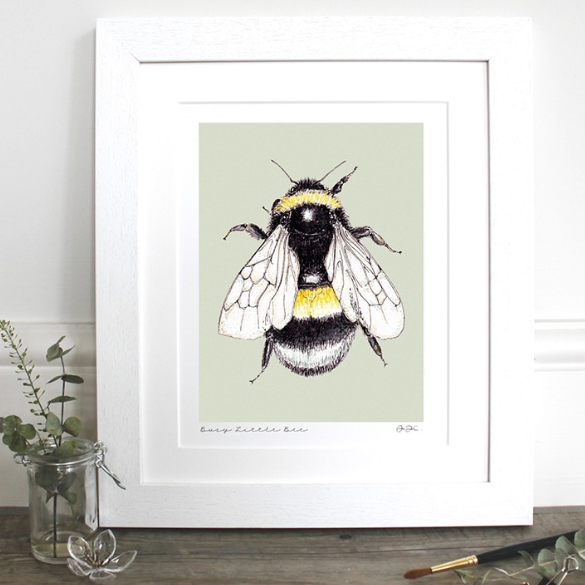 Toasted Crumpet Busy Little Bee 10 x 12″ Mounted Fine Art Print