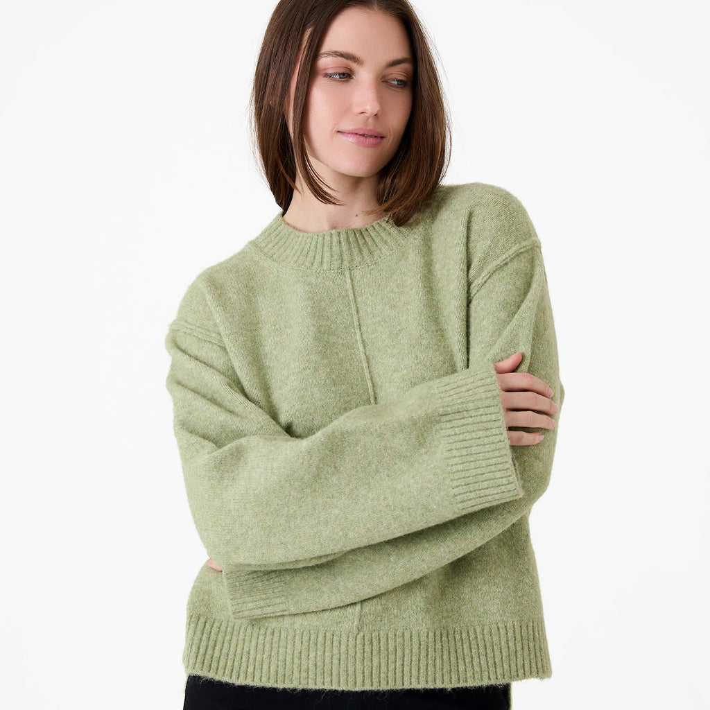 Dreams Crew Neck Seam Detail Jumper Pistachio 
