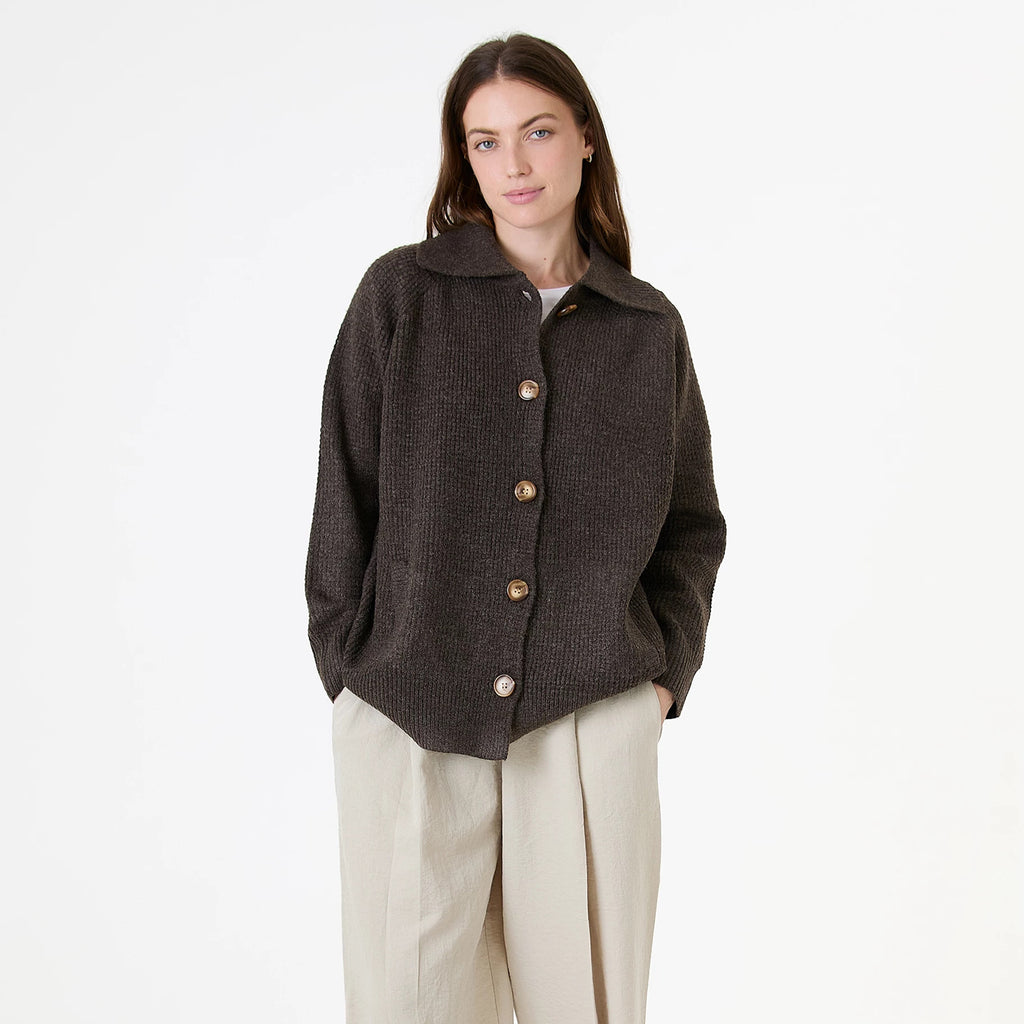 Dreams Fishmerman Knit Collar Shacket