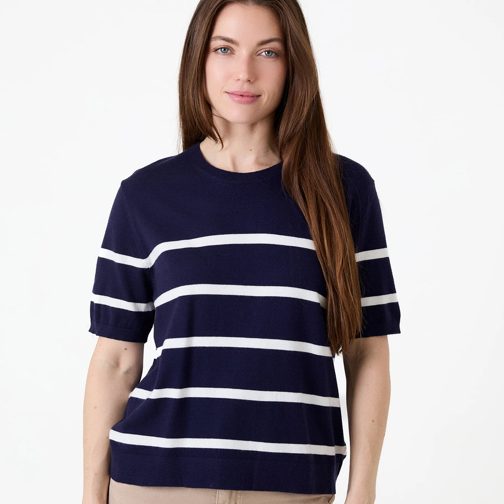 Dreams Crew Neck Stripe Jumper Navy