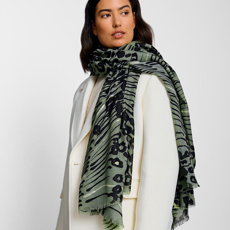Katie Loxton Abstract Animal Printed Foil Scarf