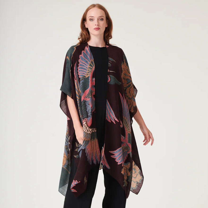 One Hundred Stars Crane Plum Wool Throwover