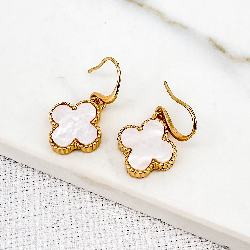 Envy Clover Collection - Gold & white earrings van cleef
