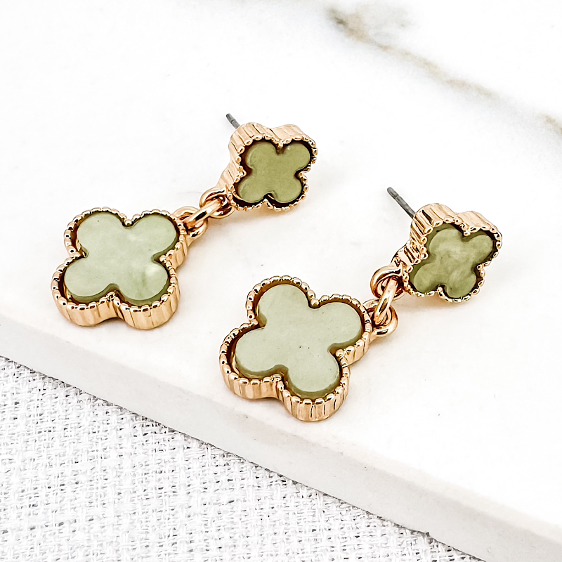 Envy Clover Collection - Gold & Green earrings van cleef 