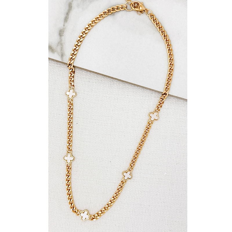 Envy Clover Collection - Gold & White necklace van cleef
