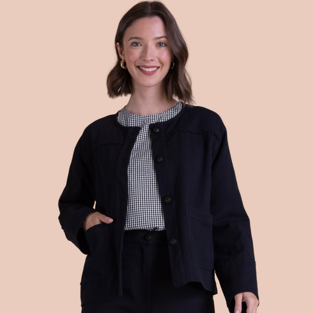 Cotton drill black jacket