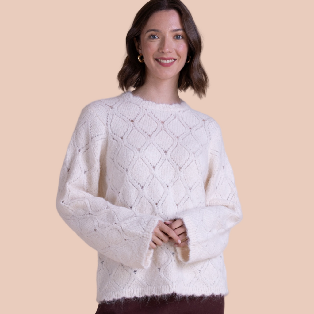 Ivory lace knit jumper