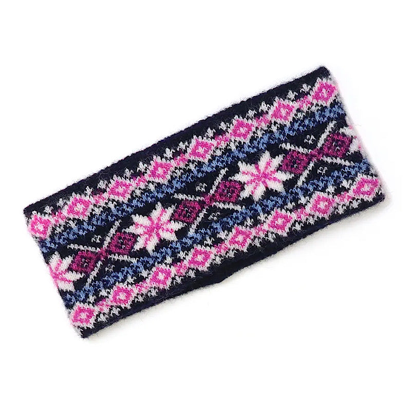 PoM Navy Scandi Star Flower Cosy Headband
