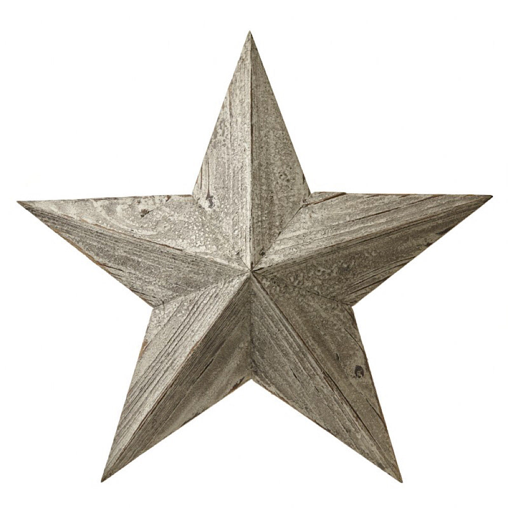 rustic white washed hanging wooden star