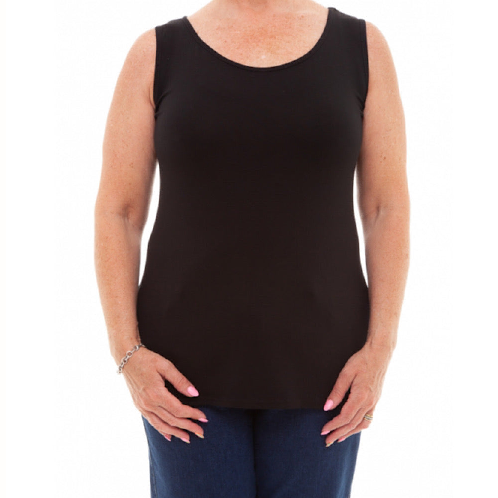 Black jersey vest top