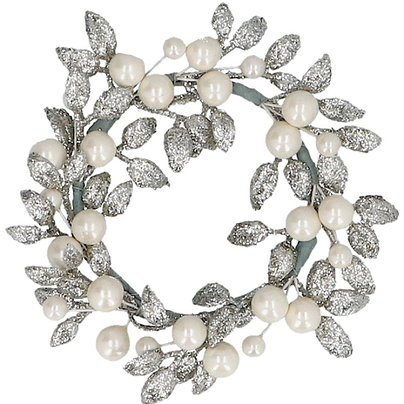 Champagne Glitter & Pearl Candle Ring