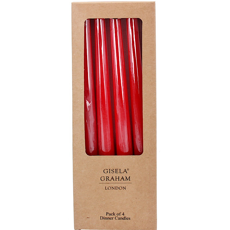 Red Taper Dinner Candle (Box of 4)