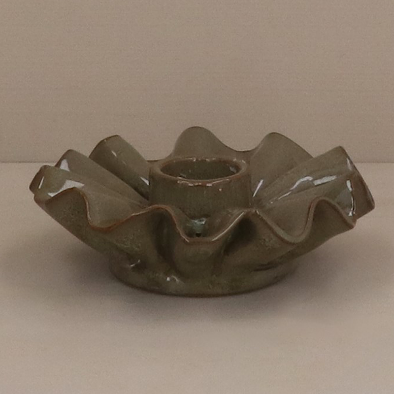 Green Frill Candle Holder