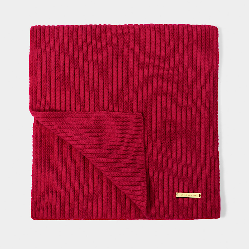 Katie Loxton Garnet Red Knitted Scarf