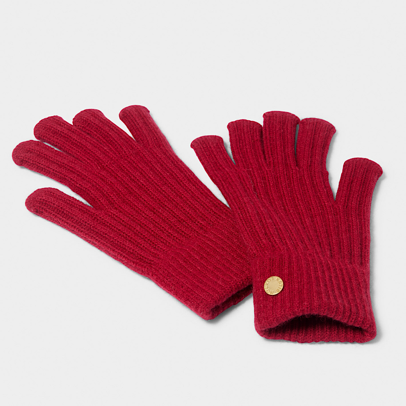 Katie Loxton Garnet Red Knitted Gloves