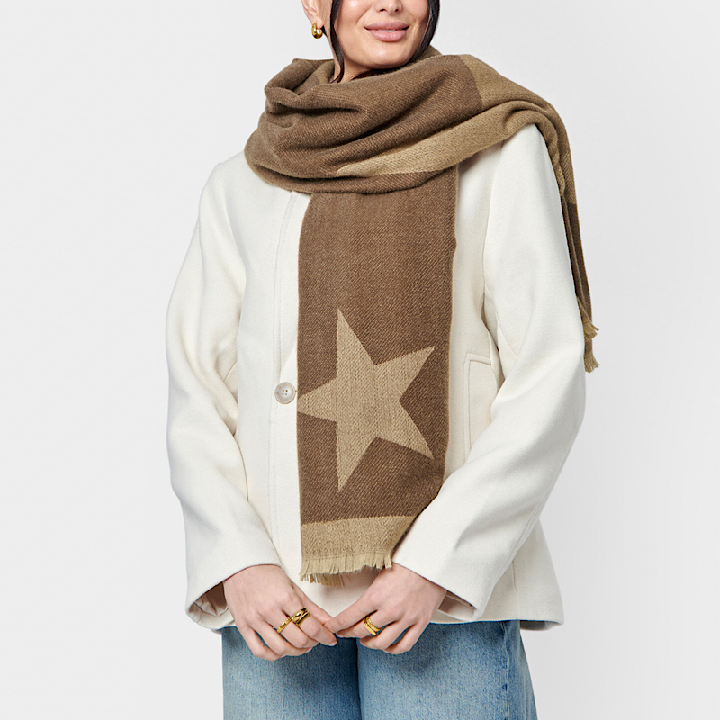 Katie Loxton Chocolate Large Star Blanket Scarf