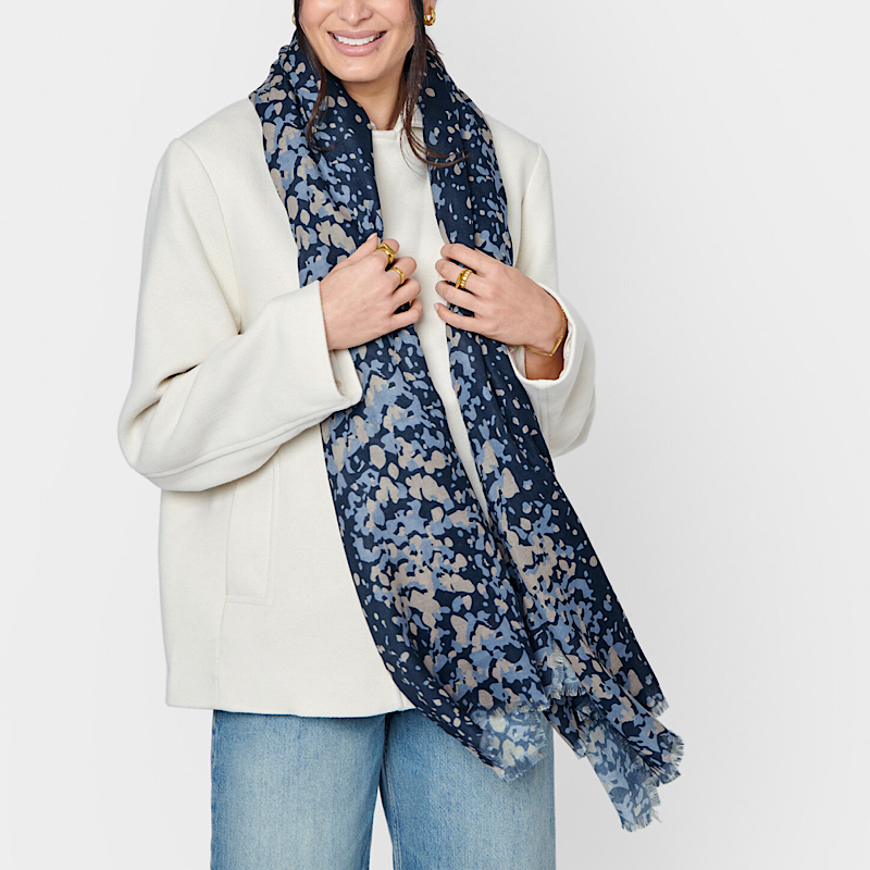 Katie Loxton Navy Scatter Dot Scarf