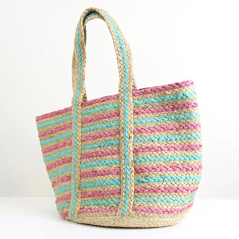 PoM Pastel Stripes Beach Bag