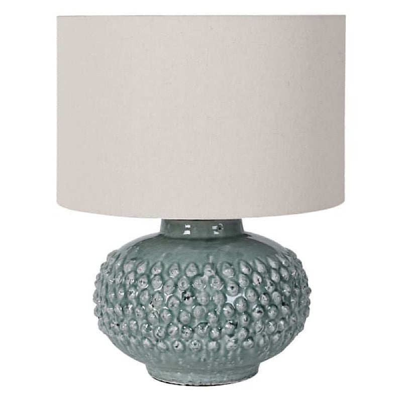 Glacier Ceramic Lamp with Linen Shade