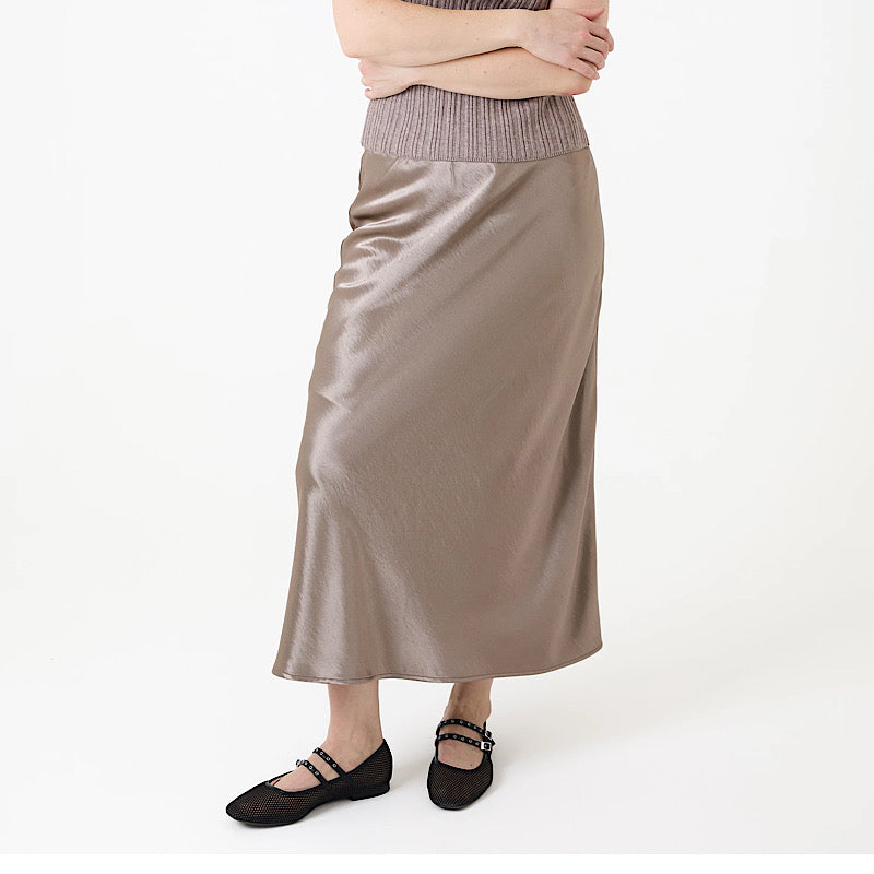 Dreams A-Line Bias Cut Satin Skirt
